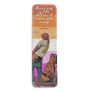 Glitter Pride Leather Bookmark