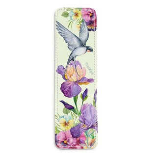 Spring Swallow & Bloom Leather Bookmark