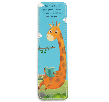 Reading Giraffe Leather Bookmark