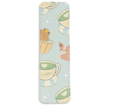 Tea Time Pals Leather Bookmark