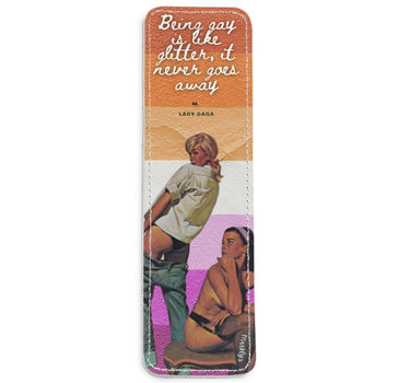 Glitter Pride Leather Bookmark