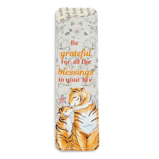 Tiger & Blessings Leather Bookmark