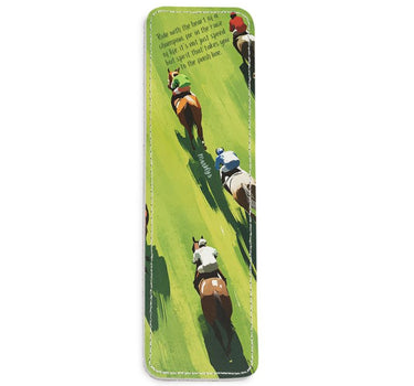 Race To The Finish Leather Bookmark