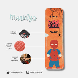 Super Duper Spiderman Leather Bookmark