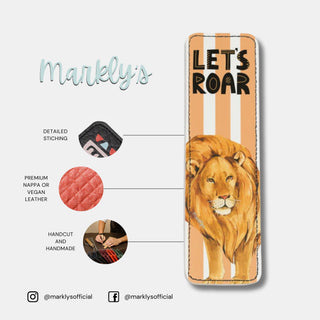 Let's Roar Lion Leather Bookmark