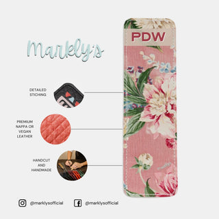 Personalised Bookmarks – Pink Floral Monogram Design