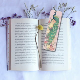 Majestic Peacock  Leather Bookmark