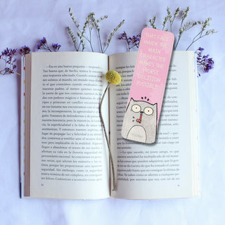 That Face Cat Leather Bookmark