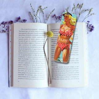 Polka in Hawaii Leather Bookmark