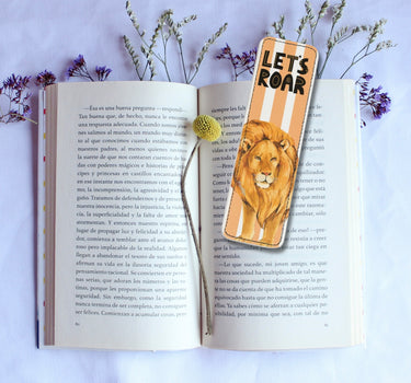 Let's Roar Lion Leather Bookmark