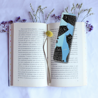 Playful Cats Leather Bookmark