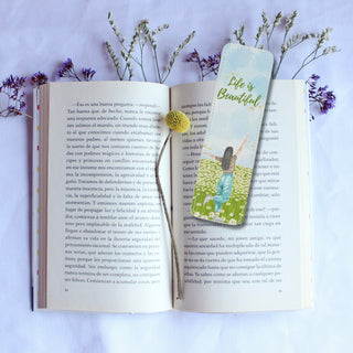 Life is Beautiful Leather Bookmark