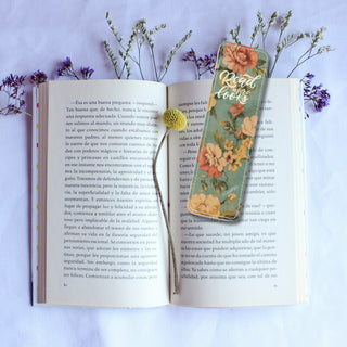 Vintage Floral Read More Books  Leather Bookmark