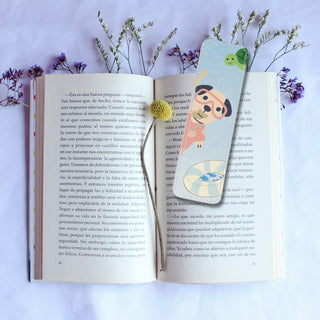 Underwater Adventure Dog Leather Bookmark