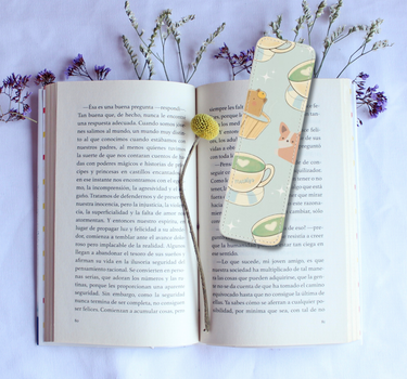 Tea Time Pals Leather Bookmark