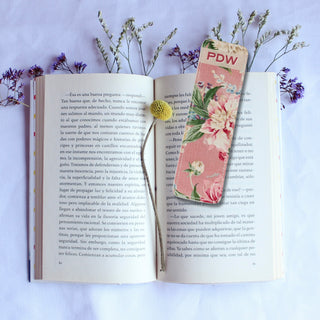 Personalised Bookmarks – Pink Floral Monogram Design