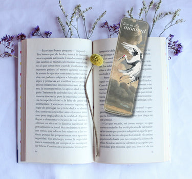 Live In The Moment  Leather Bookmark