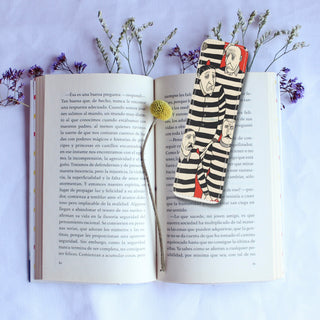 Striped Characters Leather Bookmark