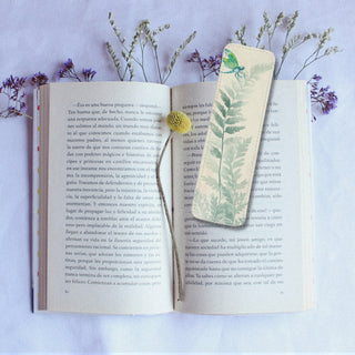 Dragonfly & Fern Leather Bookmark