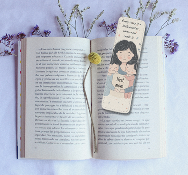 Best Mom Leather Bookmark