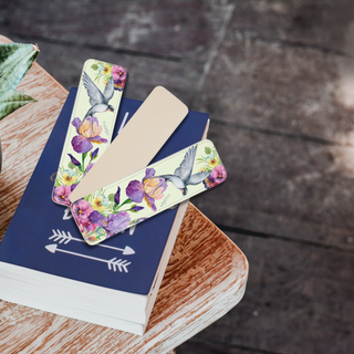 Spring Swallow & Bloom Leather Bookmark