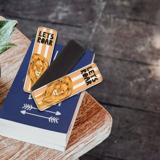 Let's Roar Lion Leather Bookmark