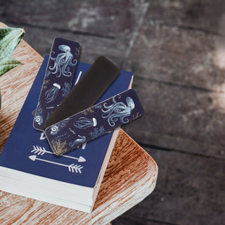 Deep Sea Wonders Leather Bookmark