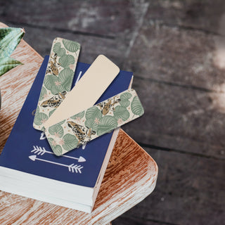 Botanical Giraffes Leather Bookmark