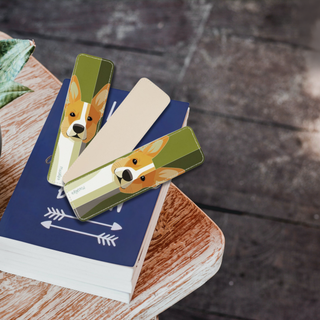 Abstract Corgi Leather Bookmark